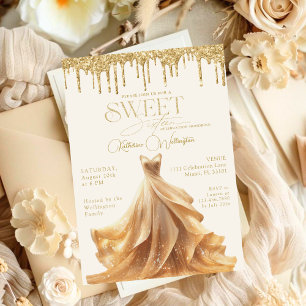 Invitation Robe à paillettes dorées Sweet 16 Robe Sweet Sixte