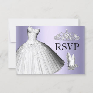 Invitation Robe à paillettes et talons Quinceanera RSVP