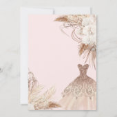 Invitation Robe à paillettes, herbe de Pampas, fleurs boho Sw (Dos)