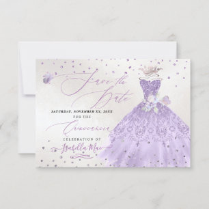 Invitation Robe à paillettes lilas violet pour Quinceanera, D