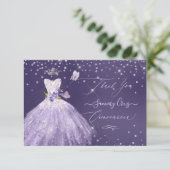 Invitation Robe à paillettes poussiéreuse violette pour les r (Debout devant)