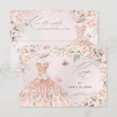 Invitation Robe à paillettes Rose Gold PixDezines Douce 16 RS (Devant / Derrière)