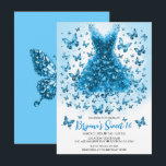 Invitation Robe à papillon bleu Aquamarine Mars Pierre d'nais<br><div class="desc">Remplir avec vos informations.</div>
