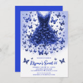 Invitation Robe à papillon Sapphire Septembre Pierre d'oiseau (Devant / Derrière)