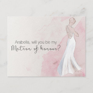 Invitation Robe aquarelle "Veux-tu être ma dame d'honneur"