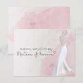 Invitation Robe aquarelle "Veux-tu être ma témoin de mariage" (Devant / Derrière)