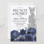 Invitation Robe Argent Marine Brunch & Fête des mariées Bubbl (Devant)