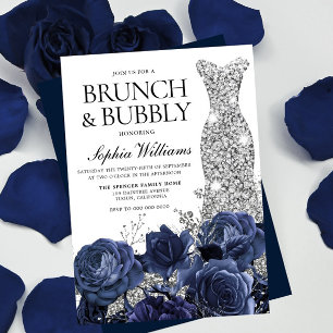 Invitation Robe Argent Marine Brunch & Fête des mariées Bubbl