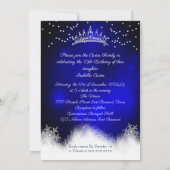 Invitation Robe argentée flocon de neige bleu royal pour Quin (Dos)
