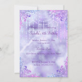 Invitation Robe argentée lilas violet Sweet 16 (Dos)