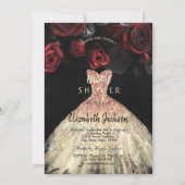 Invitation Robe aux Roses Rouges, Réception de Mariage (Devant)