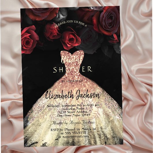 Invitation Robe aux Roses Rouges, Réception de Mariage