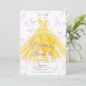 Invitation Robe Beurre Lilac Jaune Robe Douce 16 Partie (Debout devant)