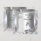 Invitation Robe blanche argentée Chaussures à talons hauts Ar (Devant / Derrière)