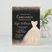 Invitation Robe Blanche Champagne Robe Faux Parties scintilla (Debout devant)