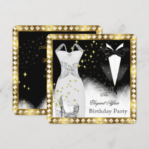 Invitation Robe blanche élégante Tenue de soirée noire Fête d