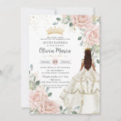 Invitation Robe blanche floue princesse Gown Quinceañera (Devant)
