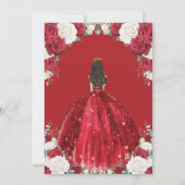 Invitation Robe blanche floue princesse or Quinceañera (Dos)