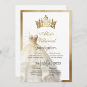 Invitation Robe blanche quinceañera (Devant / Derrière)