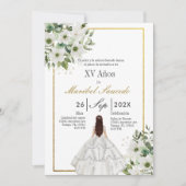 Invitation Robe blanche quinceañera (Devant)