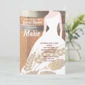 Invitation Robe blanche rustique bric hops keg Fête des marié (Debout devant)