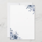 Invitation Robe bleu clair Fleurs Roses Quinceañera (Dos)
