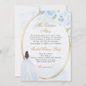 Invitation Robe bleu clair Quinceanera silhouette (Devant)
