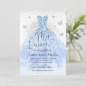Invitation Robe bleu Dusty Mis Quince Quinceañera (Debout devant)