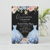 Invitation Robe bleu Rose bleu Parties scintillant (Debout devant)