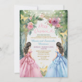 Invitation Robe bleu rose Twin Floral Princess Mis Quince (Devant)