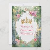 Invitation Robe bleu rose Twin Floral Princess Mis Quince (Dos)