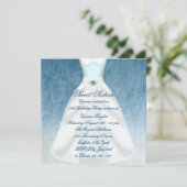 Invitation Robe bleu sarcelle fête de 16 ans (Debout devant)