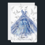 Invitation Robe Bleue Bleue Bleu Bleu Bleu Doux en argent 16<br><div class="desc">Personnaliser pour tout événement</div>