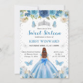 Invitation Robe Bleue Clair Princesse aux Cheveux Rouges Douc (Devant)