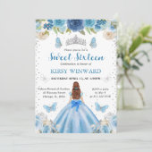 Invitation Robe Bleue Clair Princesse aux Cheveux Rouges Douc (Debout devant)