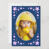 Invitation Robe Bleue Cute Princesse Floral Photo Anniversair (Dos)