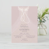 Invitation Robe Bleue Élégante Rouffles Fête des mariées Perl (Debout devant)