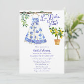 Invitation Robe bleue italienne La Dolce Vita Fête des mariée (Debout devant)