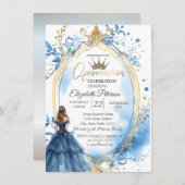 Invitation Robe bleue Princess Frame (Devant / Derrière)