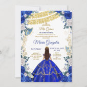 Invitation Robe Bleue Royale Mexicaine 15e anniversaire (Devant)