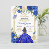 Invitation Robe Bleue Royale Quinceanera 15e anniversaire de (Debout devant)