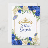 Invitation Robe Bleue Royale Quinceanera 15e anniversaire de (Dos)