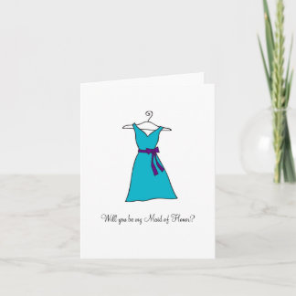 Invitation Robe bleue, tu seras ma femme d'honneur ?