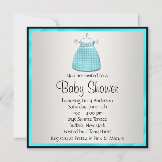 Invitation Robe Bleue turquoise Chaussures Turquoise Damas bé (Dos)
