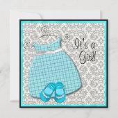Invitation Robe Bleue turquoise Chaussures Turquoise Damas bé (Devant)