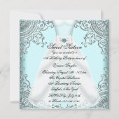 Invitation Robe Bleue turquoise Douce Turquoise 16 Anniversai (Devant)