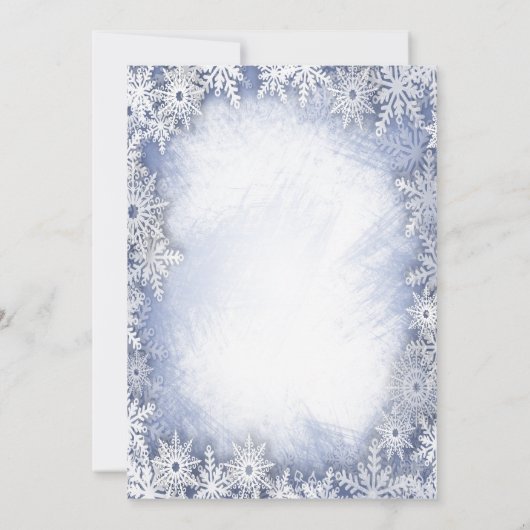 Invitation Robe Blue Snowflakes hiver 40e anniversaire (Dos)