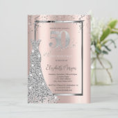 Invitation Robe brillante en argent Rose Gold 50e anniversair (Debout devant)