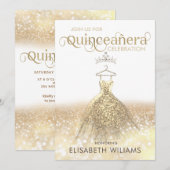 Invitation Robe brillante parties scintillant or ombre tiara  (Devant / Derrière)