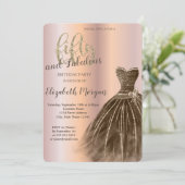 Invitation Robe Brown, Rose Gold 50e fête d'anniversaire (Debout devant)